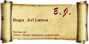 Boga Julianna névjegykártya
